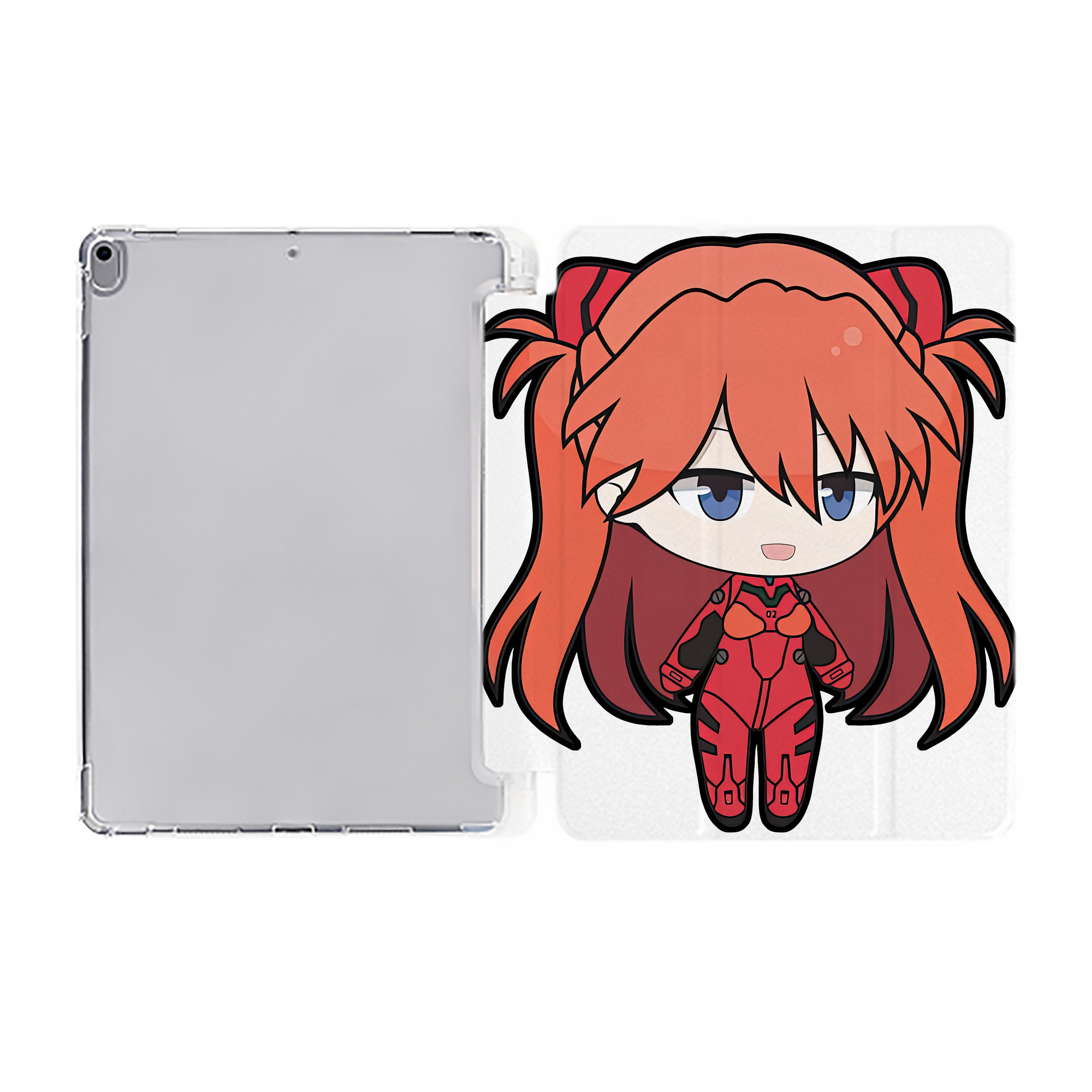 （画像用） EVA 新世紀エヴァンゲリオン IPad ケース ペン収納付き 三つ折りスタンド PUレザー×シリコン 対応機種9.5/10.5/10.9インチ